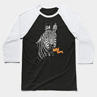 Zebra   |   Hand Drawn Illustration   |   With Lettering Baseball T-Shirt